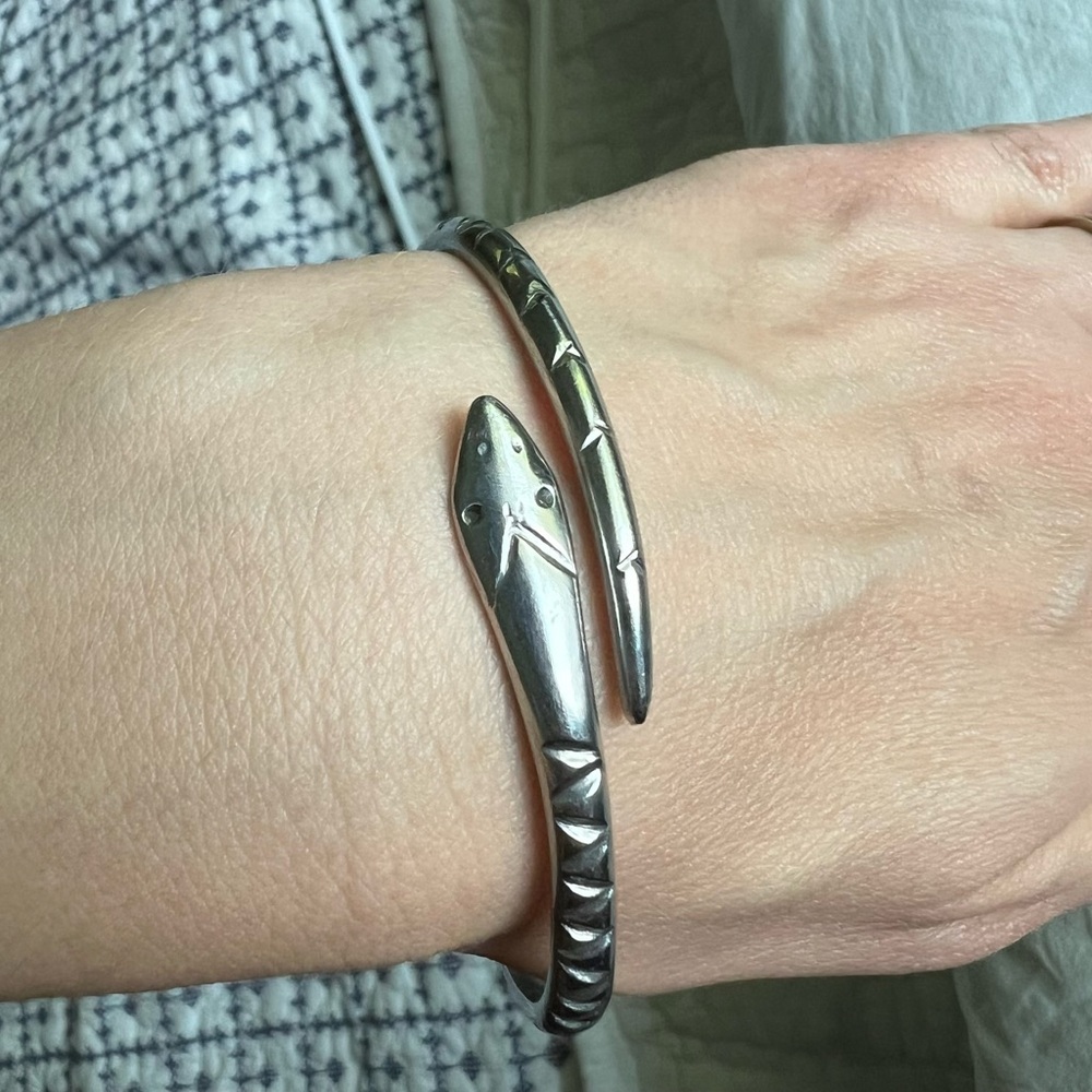 Vintage Silver-tone Snake Bracelet